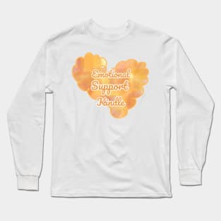 Emotional Support Kindle Yellow - Text On Fluff Heart Long Sleeve T-Shirt